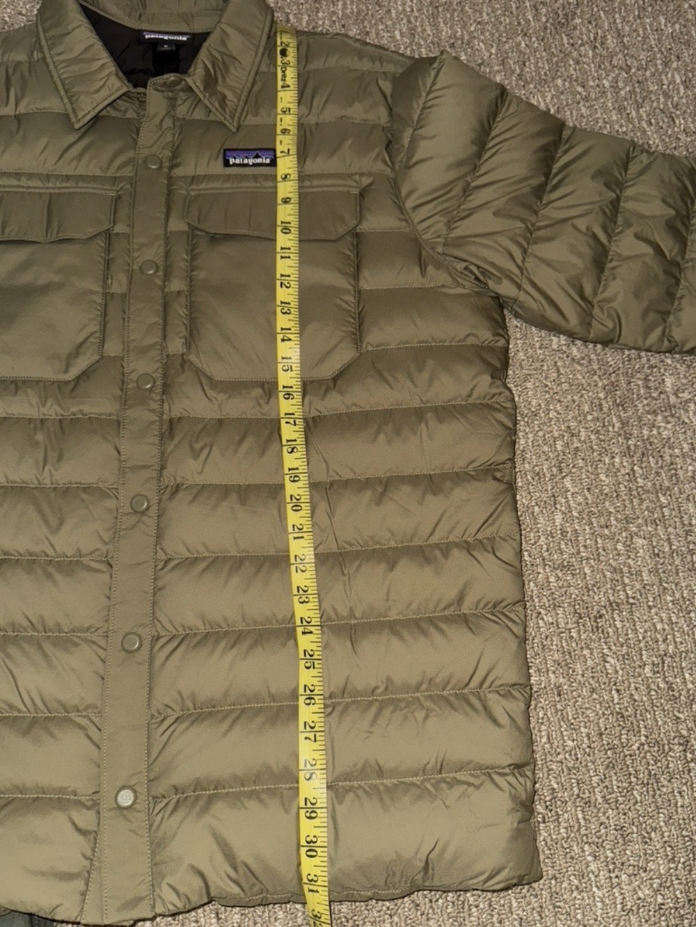 Patagonia Silent Down Shirt Jacket Sage Khaki - Picture 3 of 4
